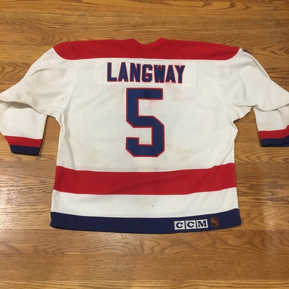 Vntg Washington Capitals Langway Signed Jersey - Picture 7 of 8
